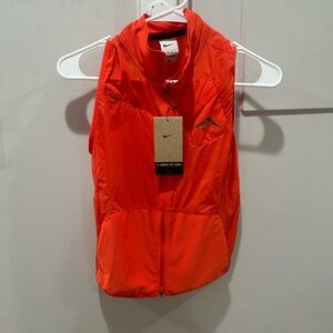 New Nike Trail Women's Running Vest Orange Full Zip Size XXS
